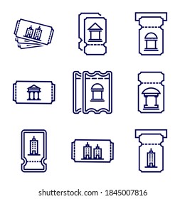 Set of House Ticket icon design logo vector template, Icon Symbol, Creative design concept