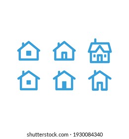 Set of house vector icons. Homes clipart symbols. Home pictogram collection.