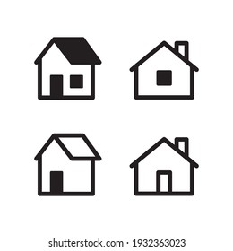 Set Of House Vector Icons. Homes Clipart Symbols. Home Pictogram Collection.