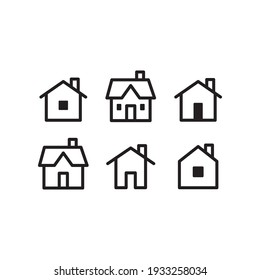 Set of house vector icons. Homes clipart symbols. Home pictogram collection.