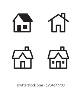 Set Of House Vector Icons. Homes Clipart Symbols. Home Pictogram Collection.