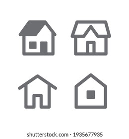 Set of house vector icons. Homes clipart symbols. Home pictogram collection.