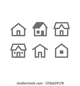 Set Of House Vector Icons. Homes Clipart Symbols. Home Pictogram Collection.