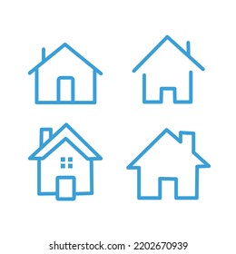 Set Of House Vector Icons. Homes Clipart Symbols. Home Pictogram Collection.