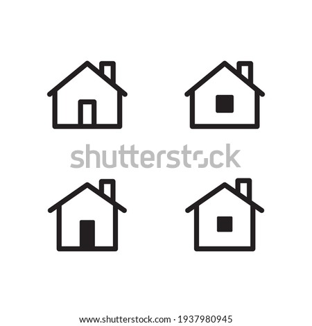 Set of house vector icons. Homes clipart symbols. Home pictogram collection.