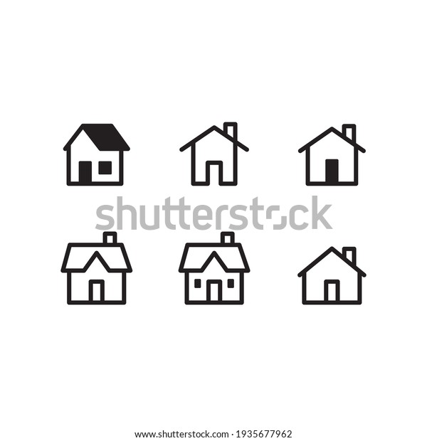 Set House Vector Icons Homes Clipart Stock Vector (Royalty Free) 1935677962