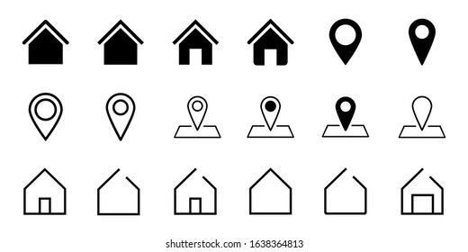Set of House vector line icons. Contains symbols of the conclusion of the contract, heart, a drop of water, fire, money and many other things. Editable Stroke