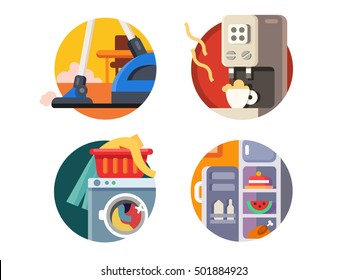 Set of household appliances