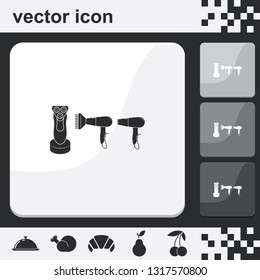 Set of household appliances flat set of buttons vector icons.