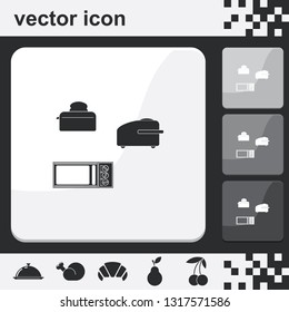 Set of household appliances flat set of buttons vector icon.