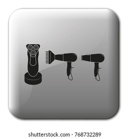 Set of household appliances flat vector icons.