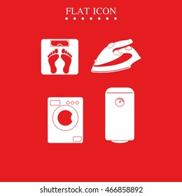 Set of household appliances icon.