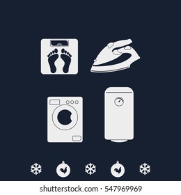 Set of household appliances icon.