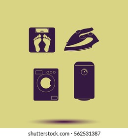 Set of household appliances icon.