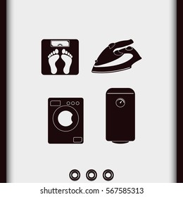 Set of household appliances icon.