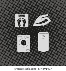 Set of household appliances icon.