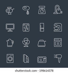 Set of household appliances icons