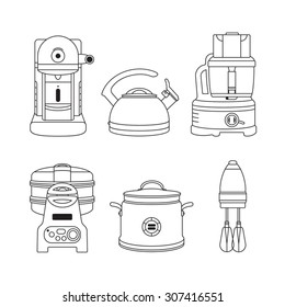 Set of household appliances icons