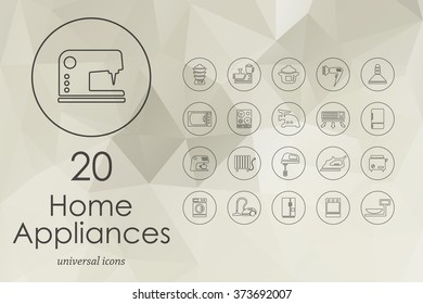 Set of household appliances icons