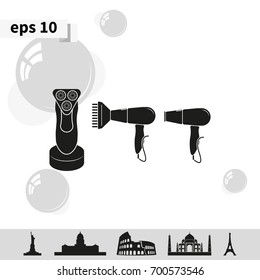 Set of household appliances icons.
