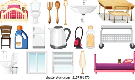 Set of household appliances illustration