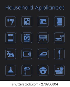 It is a set of household appliances simple web icons