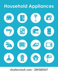 It is a set of household appliances simple web icons
