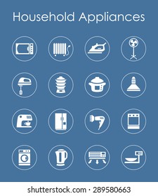 It is a set of household appliances simple web icons
