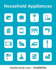 It is a set of household appliances simple web icons