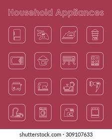 It is a set of household appliances simple web icons