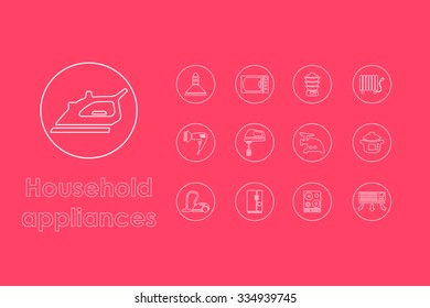 It is a set of household appliances simple web icons