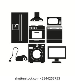 Set of of household appliances Vector illustration