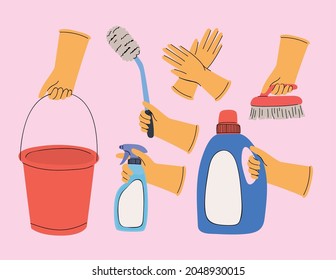 set of household items design