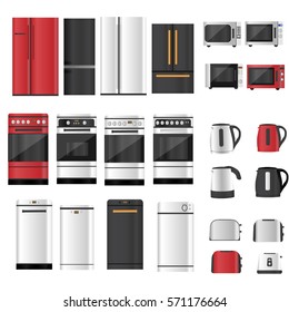 Set of household kitchen technics