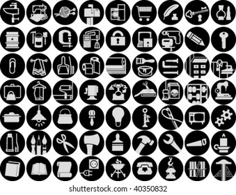 Set of household symbols