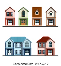 set of  houses flat design vector illustration