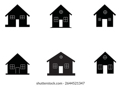 Set of Houses Icons sign and symbols. A collection of icons of houses. Houses vector icons. Home icon line vector illustration.