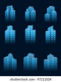 A set of houses icons. Vector illustration.. Eps10.