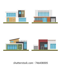 Set of houses and modern houses, Modern building, and architecture, Collection of home vector illustration