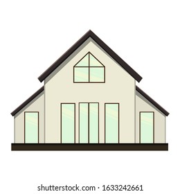 Set of houses on a white background for construction and design. Cartoon style. Vector illustration