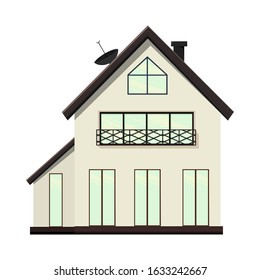 Set of houses on a white background for construction and design. Cartoon style. Vector illustration