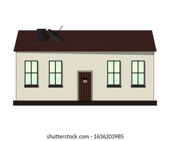 Set of houses on a white background for construction and design. Cartoon style. Vector illustration