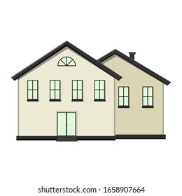 Set of houses on a white background for construction and design. Cartoon style. Vector illustration