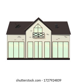 Set of houses on a white background for construction and design. Cartoon style. Vector illustration