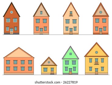 Set of houses. Vector.