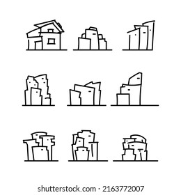 set of houses vector illustration