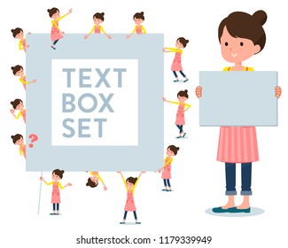 A set of housewife with a message board.Since each is divided, you can move it freely.It's vector art so it's easy to edit.