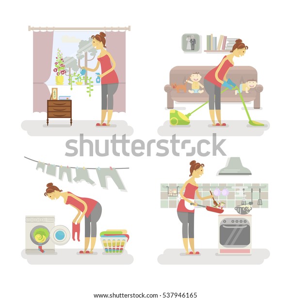 Hausfrauen Bruste Cartoon Kuessen