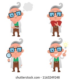 Set of how to Professor cycle for discovery idea using for presentation Cartoon Vector