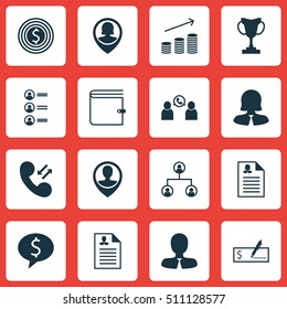 Set Of Hr Icons On Bank Payment, Phone Conference And Business Woman Topics. Editable Vector Illustration. Includes Trophy, Employee, Pin And More Vector Icons.